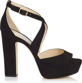 Thumbnail for your product : Jimmy Choo APRIL 120 Navy Suede Platform Sandals