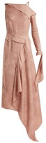 Thumbnail for your product : Roland Mouret Bruce Draped Silk-blend Jacquard Dress - Light Pink