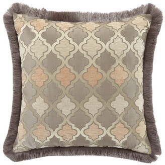 Chic Sueann Chenille Geometric Scroll Design With Faux Silk Flange Border King Comforter Set - Beige - 9-Piece Set