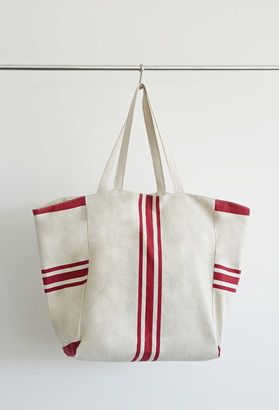 Forever 21 Striped Textured-Cotton Tote