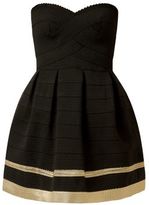 Thumbnail for your product : New Look Blue Vanilla Black Sweetheart Neck Stripe Hem Skater Dress
