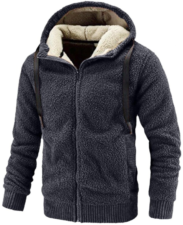 mens fleece lined coat with hood