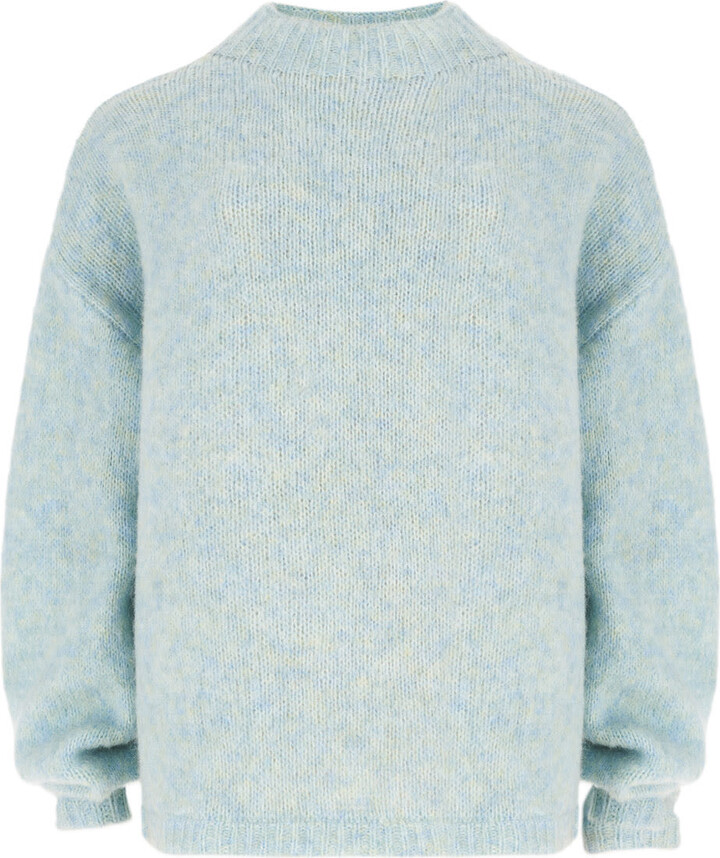 Coocoomos Women's Baby Blue Mohair Sweater ShopStyle Knitwear