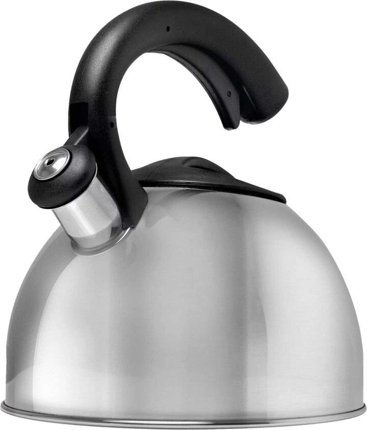 Elitra Whistling Kettle Stainless Steel Tea Pot with Stay Cool Handle - 2.6 qt / 2.5 Liter - Black