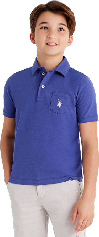 U.S. Polo Assn. Boys Solid Pep Rally Jersey Polo Shirt, Sizes 4-18