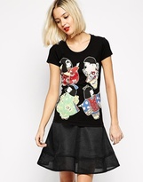 Thumbnail for your product : Love Moschino Geisha Girls Short Sleeve T-shirt - Black