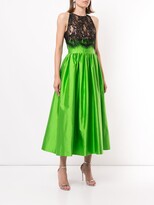 Thumbnail for your product : Rasario Lace-Panelled Flared Tea-Length Dress