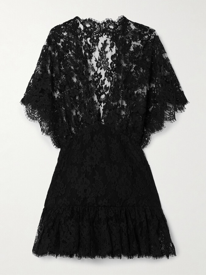 Chloé Cotton-blend Lace Mini Dress - Black