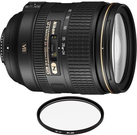 Nikon Inc Nikon AF-S NIKKOR 24-120mm f/4G ED VR Lens with Pro Filter (Renewed)