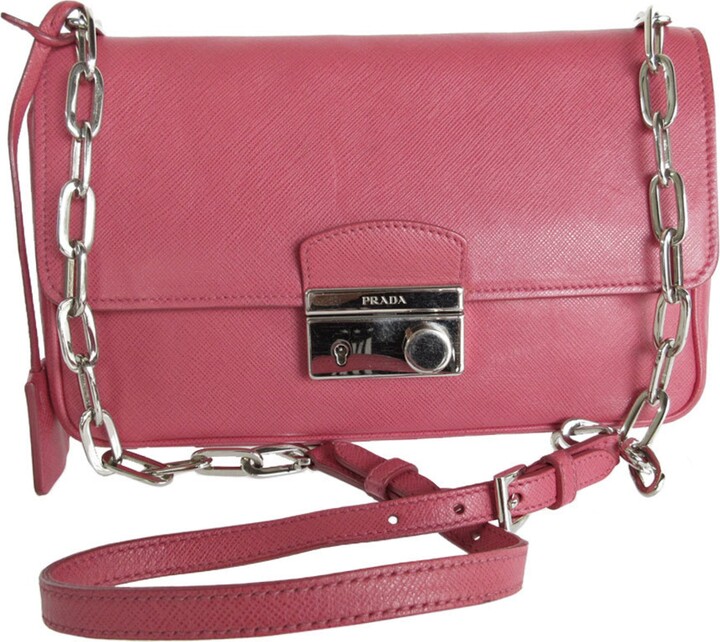 Prada Pink Leather Shoulder Bag (Pre-Owned)