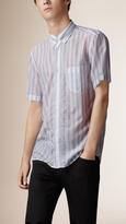 Thumbnail for your product : Burberry Vertical Stripe Lightweight Cotton Shirt