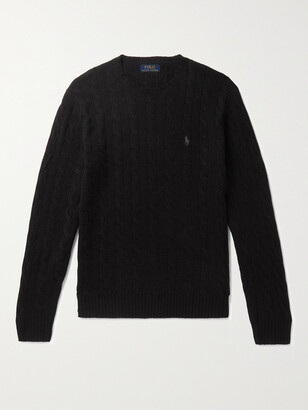 Polo Ralph Lauren Cable-Knit Merino Wool and Cashmere-Blend Sweater - Men - Black - M