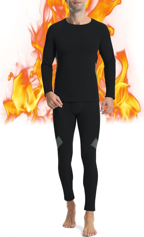 Runhit Thermal Underwear Mens Fleece Lined Long Johns for Men Thermals