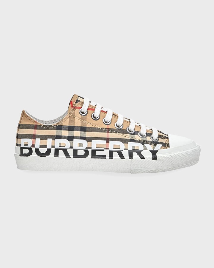 Burberry Larkhall Low-Top Logo Check Canvas Sneakers - ShopStyle