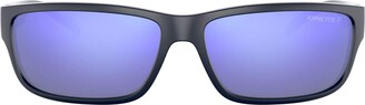 Arnette Men's AN4271 Zoro Sunglasses Matte Blue/Dark Grey Mirror Water Polarized 63 mm