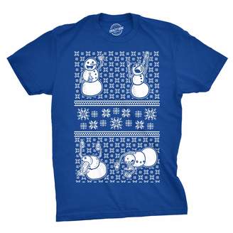 Crazy Dog T-shirts Crazy Dog Tshirts Mens Drunk Snowmen Ugly Christmas Sweater Funny T shirt ROYAL