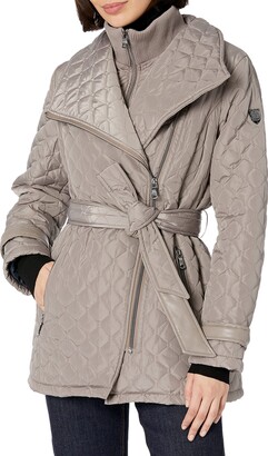 Vince Camuto womens Belted Quilted Jacket