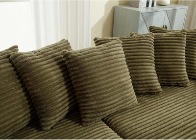 Everly Quinn Flannelette Sofa, With Eight Exquisite Throw Pillows