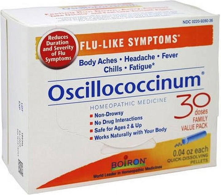 Boiron oscillococcinum for flu-like symptoms pellets, 30 ct (Pack of 6)