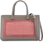 Thumbnail for your product : VBH Pandora Demi Vitello & Crocodile Small Tote Bag, Gray/Pink