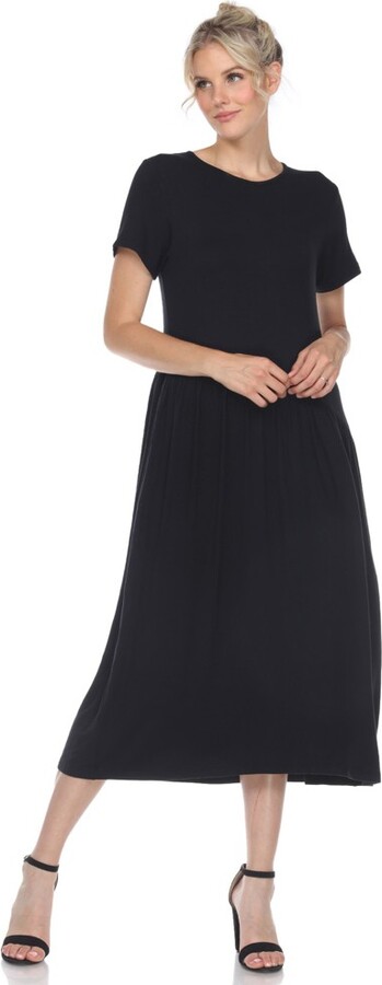 Black Short Sleeve Maxi Dress | ShopStyle - Page 4