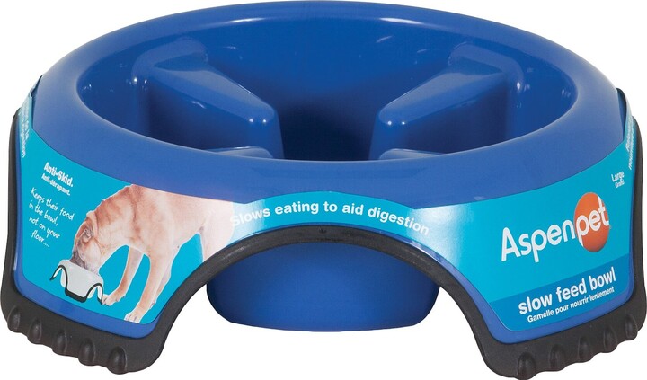 Aspen Pet Skid Stop Slow Feeder Dog Bowl, Large
