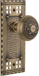 Nostalgic Warehouse Craftsman Plate with Egg & Dart Door Knob