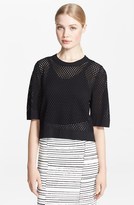 Thumbnail for your product : A.L.C. 'Wright' Open Stitch Crop Top