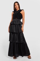Thumbnail for your product : boohoo Pleated Ruffle Detail Maxi Dress