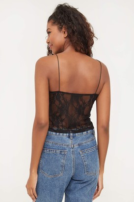 Ardene Cropped Halter Lace Tank Top