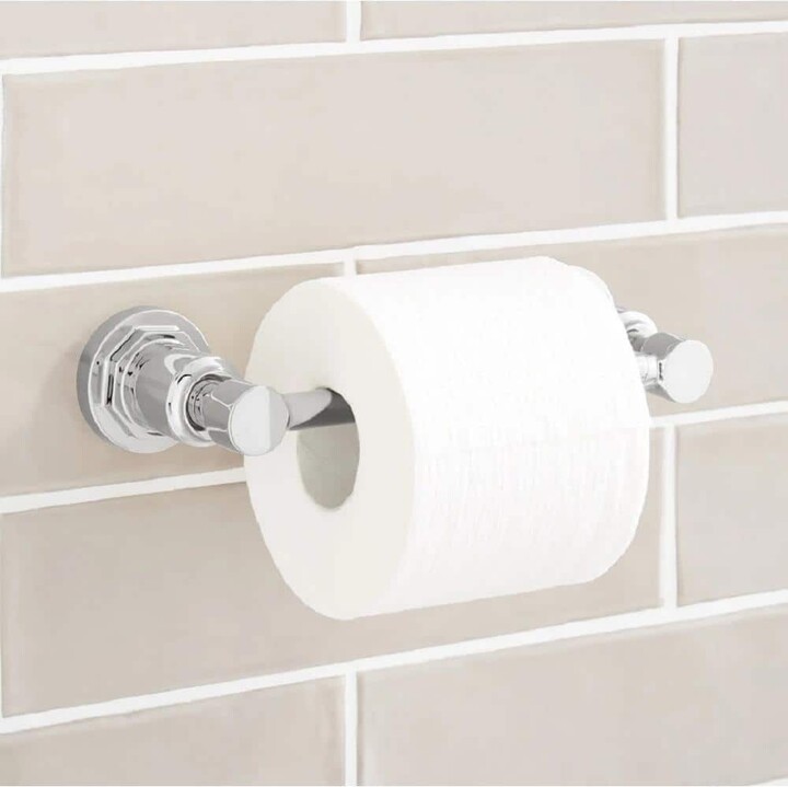 Signature Hardware Greyfield Wall Mounted Toilet Paper Holder in Chrome