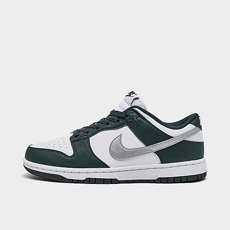 Nike Women's Dunk Low Casual Shoes in Seaweed/Metallic SIlver/White | Size: 7.5