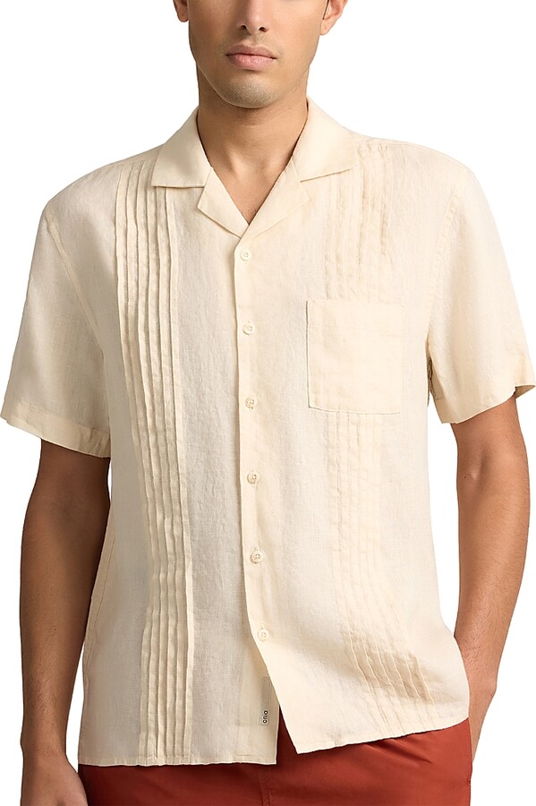Onia Linen Pintuck Camp Shirt
