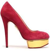 Thumbnail for your product : Charlotte Olympia Textured-Leather Ankle Boots