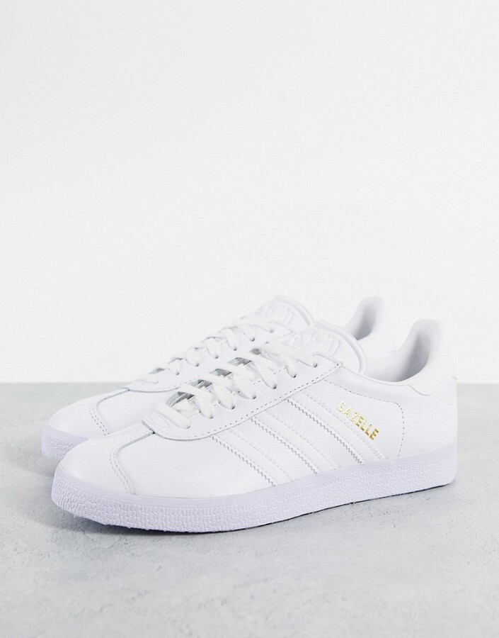 Adidas Gazelle White Leather | Shop the world's largest collection of  fashion | ShopStyle UK