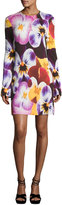 Thumbnail for your product : Christopher Kane Pansy-Print Long-Sleeve Dress, Multi