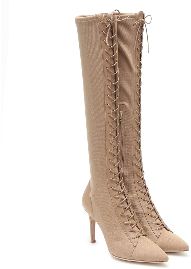 knee length stretch boots