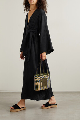 Mara Hoffman + Net Sustain Blair Belted Organic Cotton Maxi Dress - Black