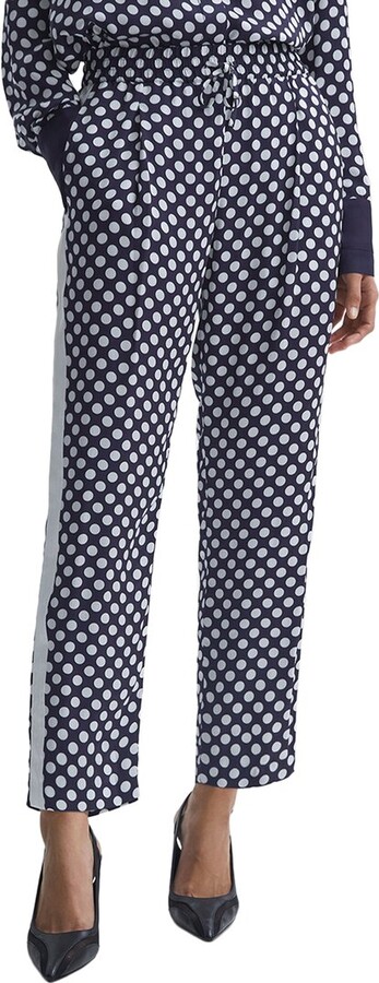 Reiss Ezra Polka Dot Print Tape Trouser