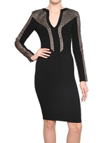 Thumbnail for your product : Antonio Berardi Lace Sleeve Rayon Cady Dress