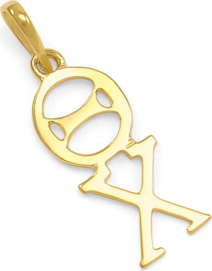 Etsy Theta Chi 14K Solid Gold Pendant // Θχ Fraternity Jewelry Big & Little Gifts Real Necklace Fathers Day