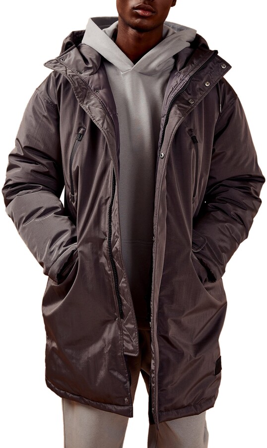 Topman Oversize Tech Hooded Puffer Jacket - ShopStyle Outerwear