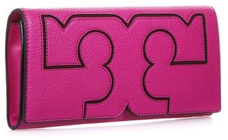 Tory Burch Leather Clutch With Logo