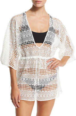 Milly Savona Crocheted Romper Coverup