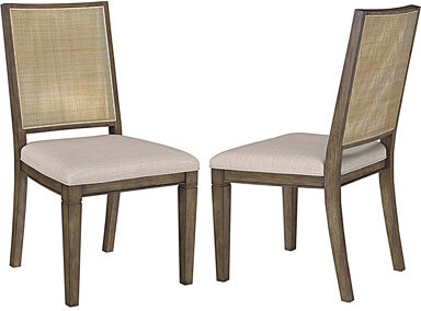 Rosecliff Heights Woven Rattan Back Dining Chairs Side Chairs, Set of 2
