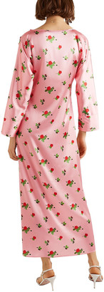 BERNADETTE Dakota Floral-print Stretch-silk Satin Maxi Dress