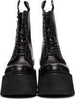 Thumbnail for your product : R 13 Black Double Stacked Platform Lace-Up Boots