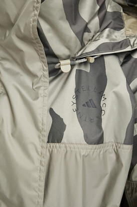 adidas by Stella McCartney Logo-print camouflage-paneled shell hooded track jacket