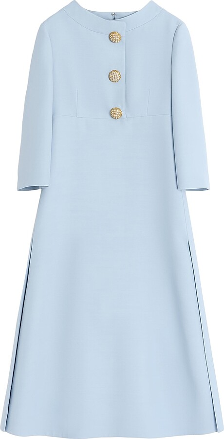 Valentino Garavani Women's Crepe Couture Midi Dress - Pastel Gray - Size 4