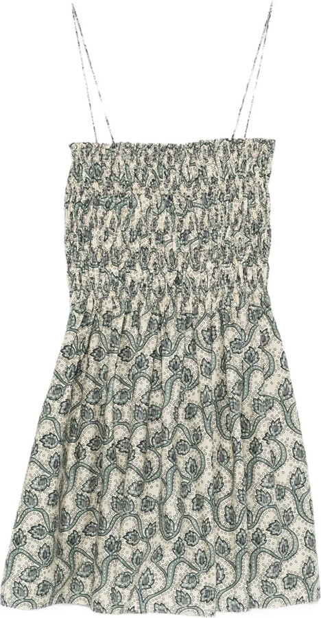 Matteau Shirred Printed Mini Dress